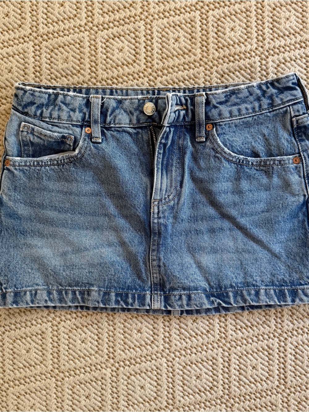 Mango Light Blue Denim Skirt, XS